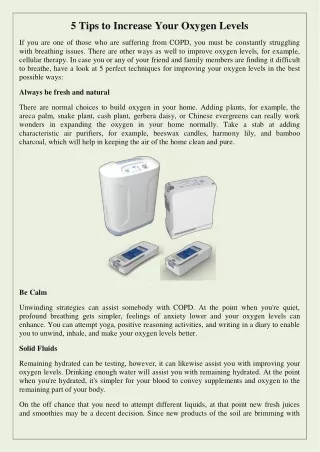 5 tips to increase your oxygen levels