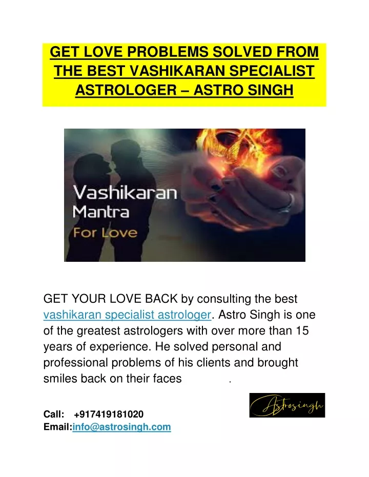 get love problems solved from the best vashikaran