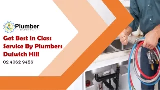 Get Best In Class Service By Plumbers Dulwich Hill