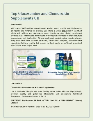 Top Glucosamine and Chondroitin Supplements UK