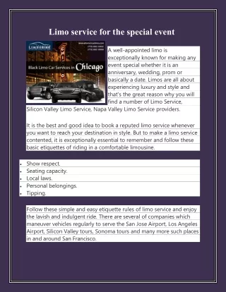 Limo service for the special event