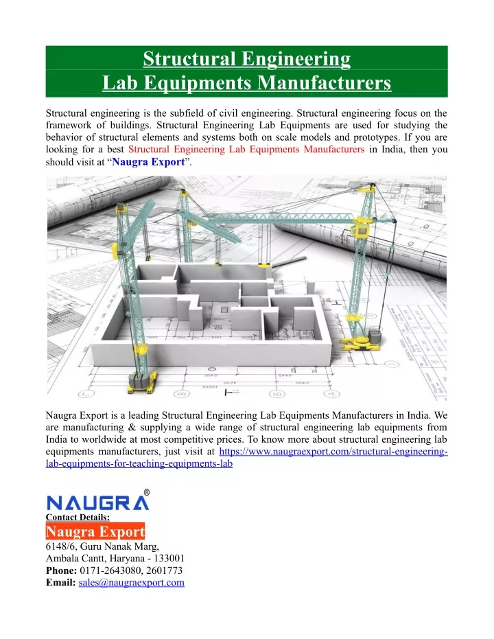 structural engineering lab equipments