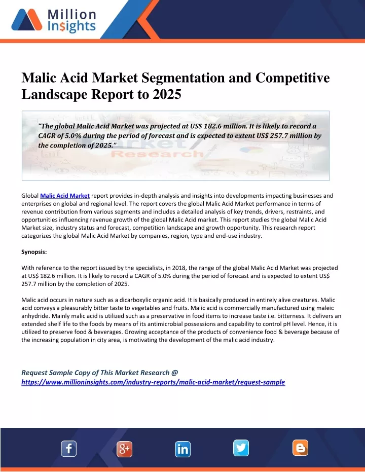 malic acid market segmentation and competitive