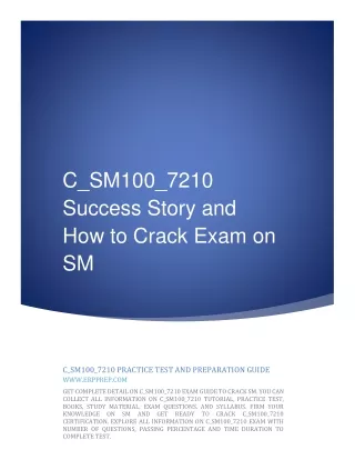 c sm100 7210 success story and how to crack exam