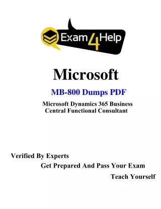 Verified Microsoft MB-800 Practice Q&A Exam4help.com