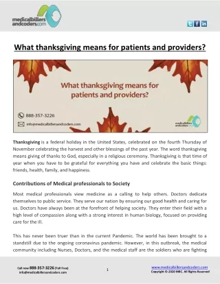 what thanksgiving means for patients and providers