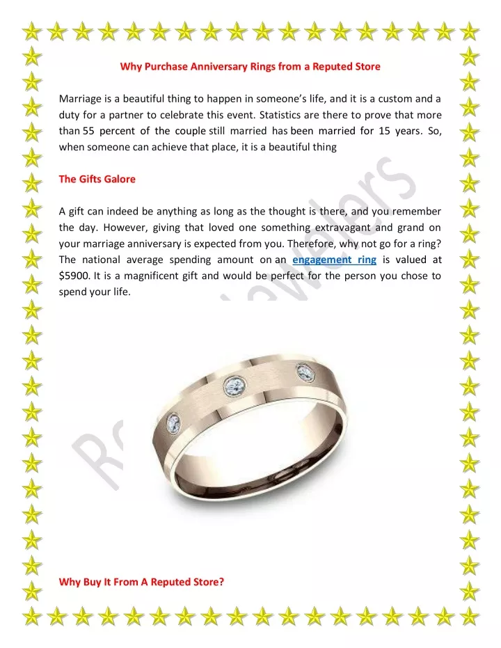 why purchase anniversary rings from a reputed