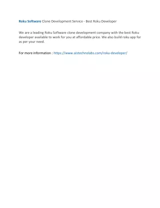 roku software clone development service best roku