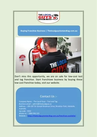 buying franchise business thelocalguystestandtag