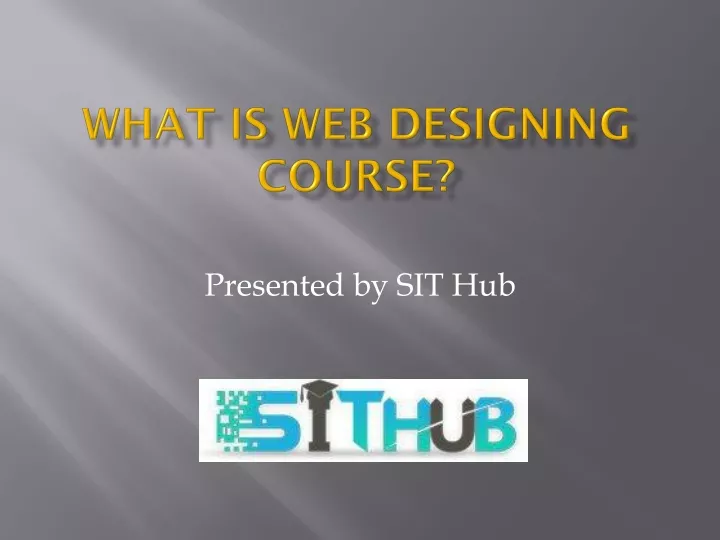 what is web designing course