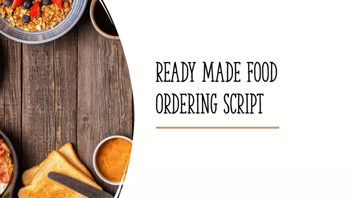 r eady made food ordering script