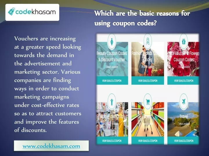 which are the basic reasons for using coupon codes