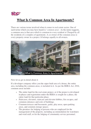what is common area in apartments