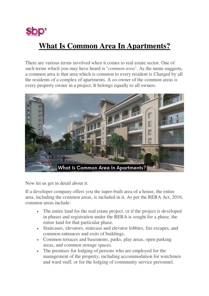 what is common area in apartments