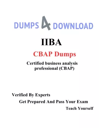 Try IIBA CBAP Dumps | CBAP Verified Question Answers