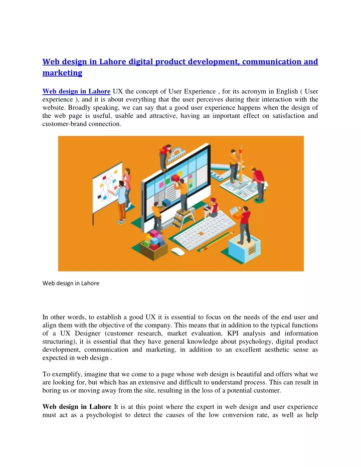 web design in lahore digital product development