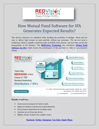 how mutual fund software for ifa generates