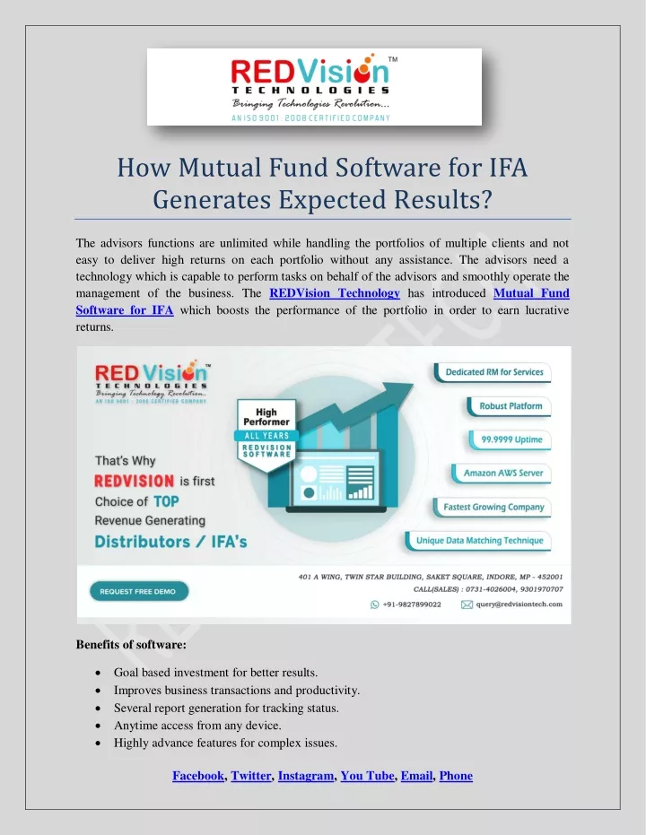 how mutual fund software for ifa generates