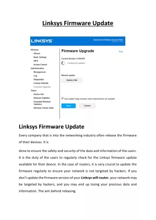 Linksys router firmware update