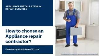 How to Choose an Appliance Repair Contractor?