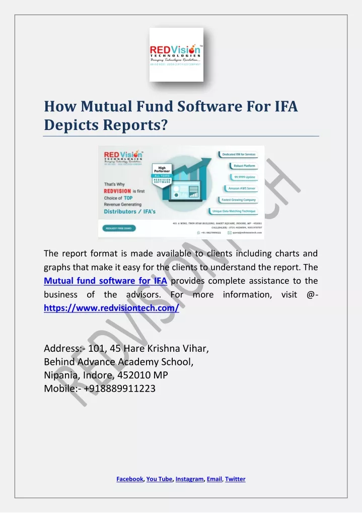 how mutual fund software for ifa depicts reports