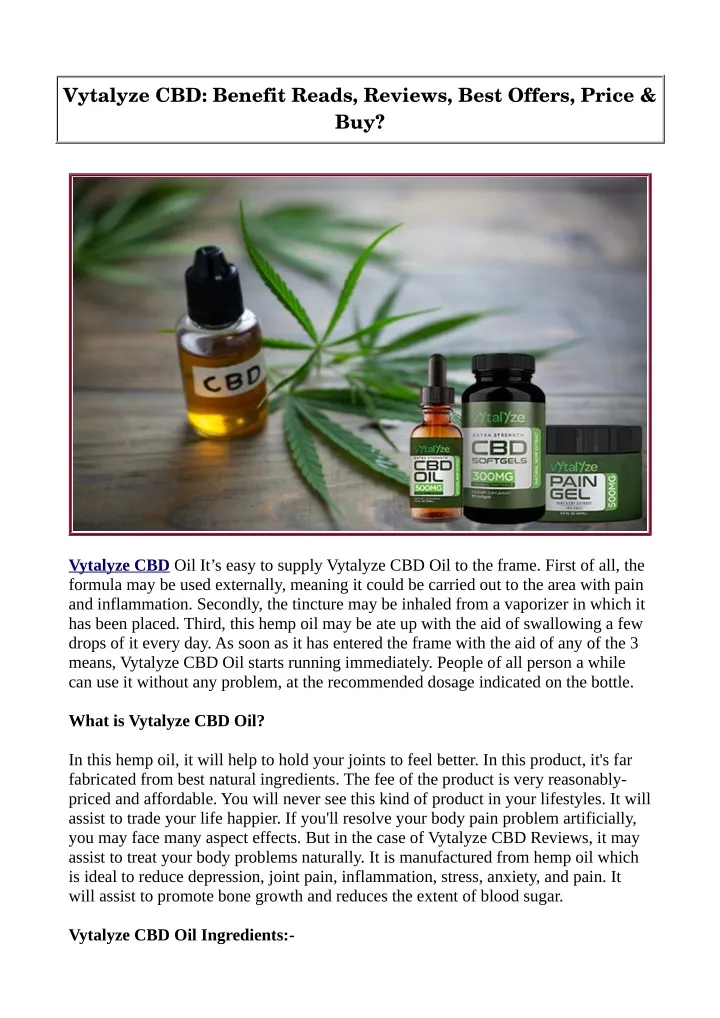 vytalyze cbd benefit reads reviews best offers