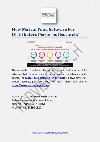 how mutual fund software for distributors