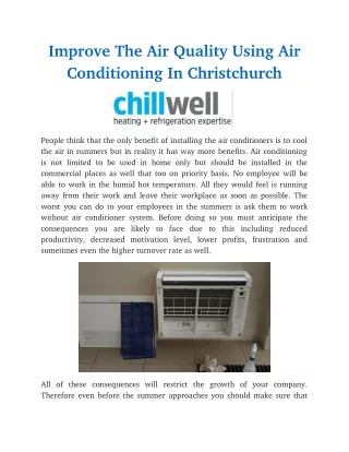 Improve The Air Quality Using Air Conditioning In Christchurch