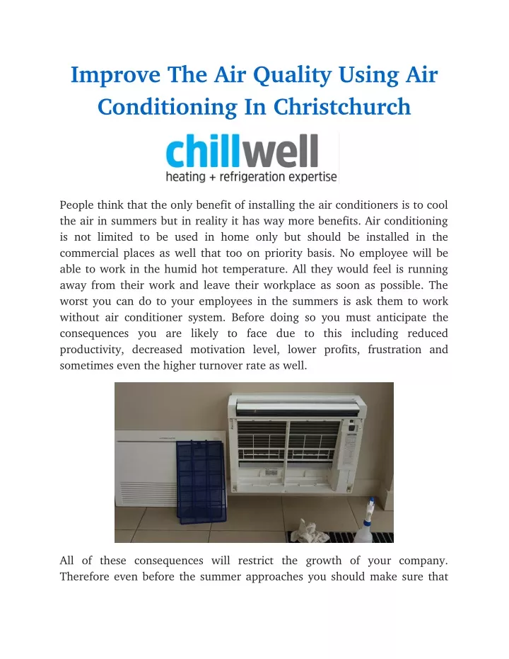 improve the air quality using air conditioning