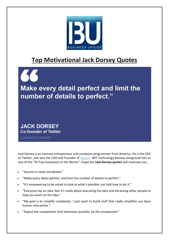 top motivational jack dorsey quotes