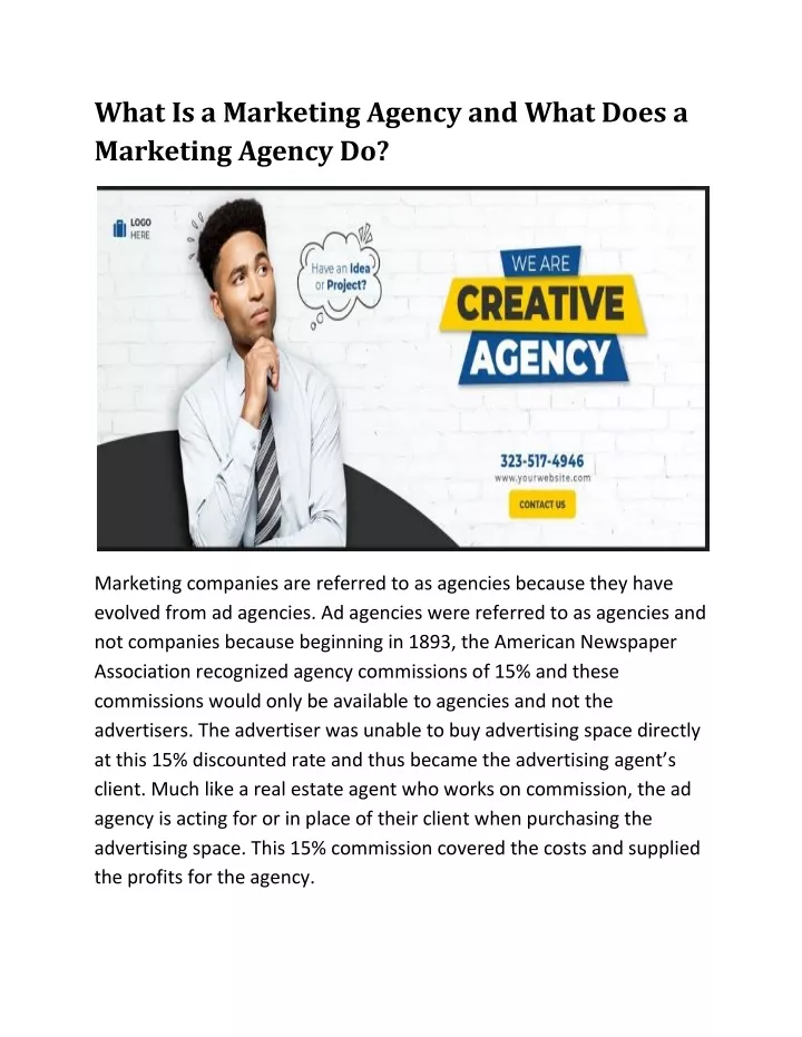 what is a marketing agency and what does