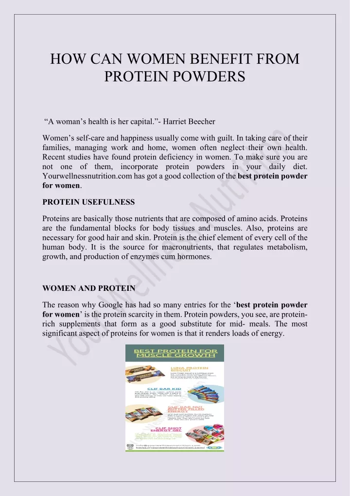 how can women benefit from protein powders