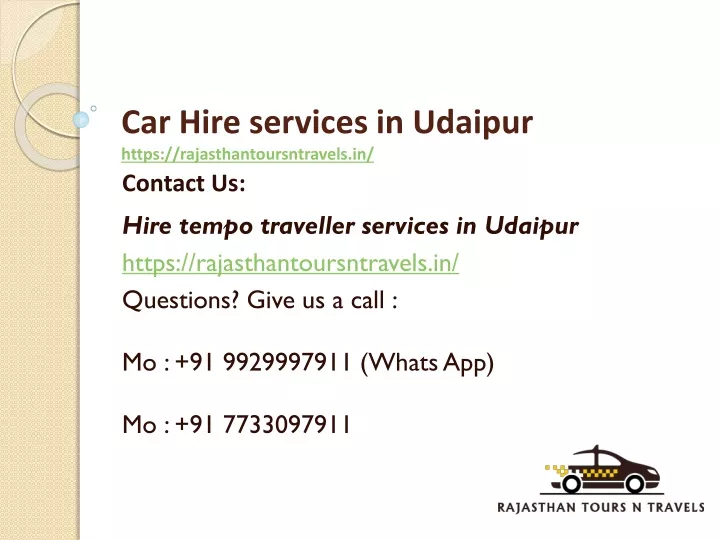 car hire services in udaipur https rajasthantoursntravels in