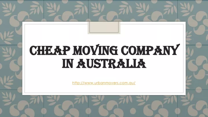 cheap moving company in australia