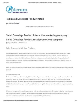 Salad Dressings Product Retail Promotions Company in Mumbai