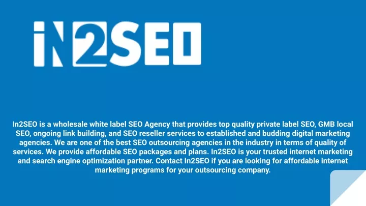 i n2seo is a wholesale white label seo agency