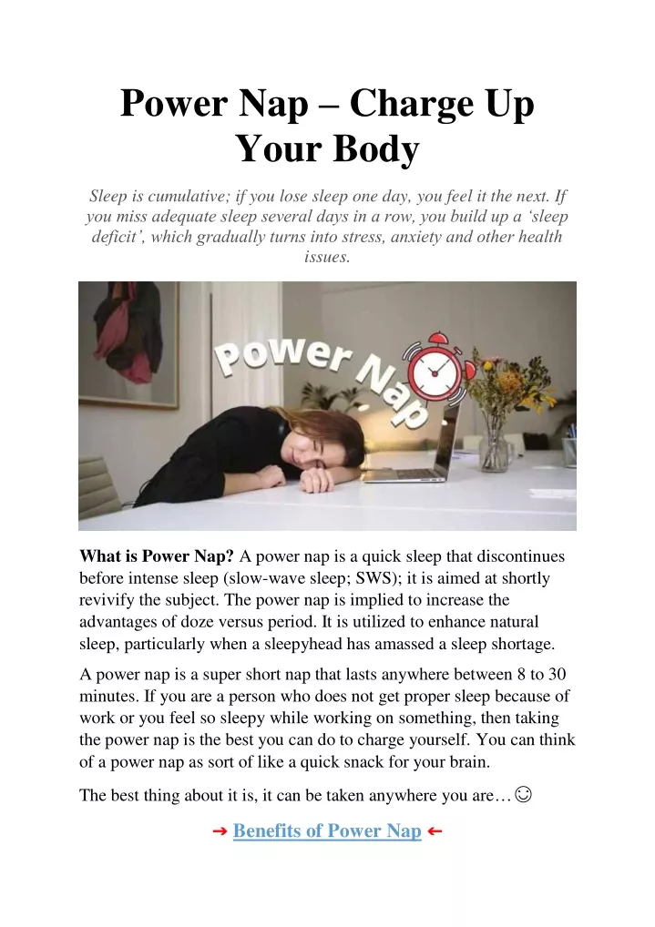 power nap charge up your body