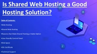 is shared web hosting a good hosting solution