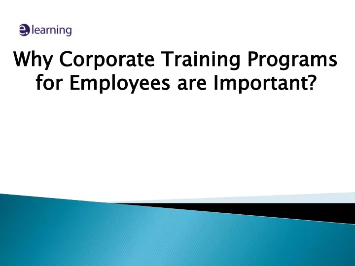why corporate training programs for employees