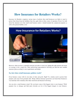 how insurance for retailers works