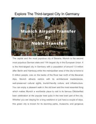 explore the third largest city in germany