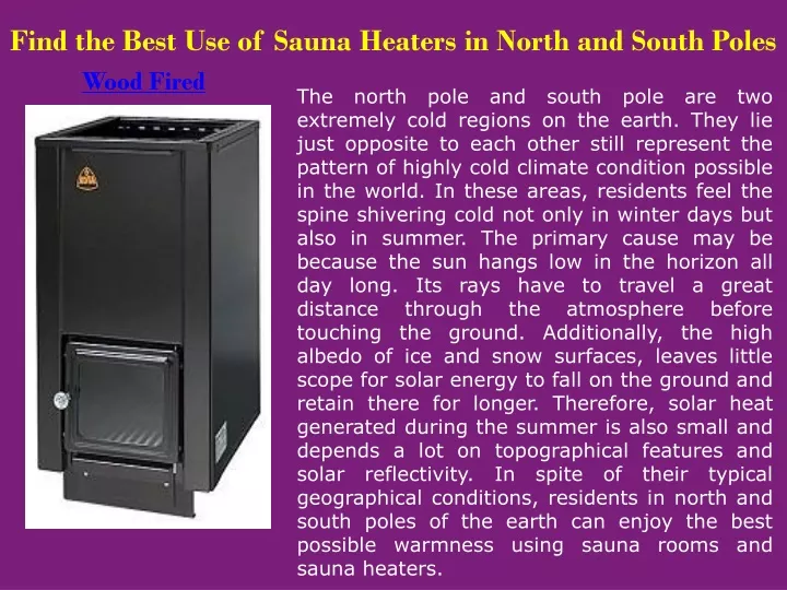 find the best use of sauna heaters in north