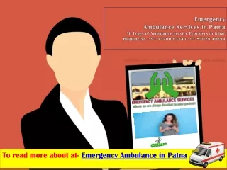 On-Call EMTs & ICU Service | Emergency Ambulance Services in Patna