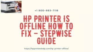 1 800 983 7116 hp printer is offline