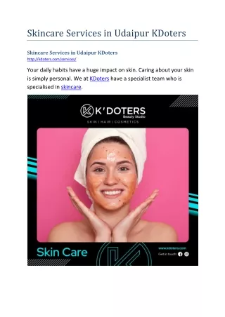 skincare services in udaipur kdoters