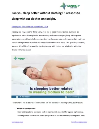 Can you sleep better without clothing? 5 reasons to sleep without clothes on tonight.