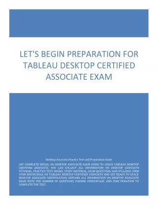 let s begin preparation for tableau desktop