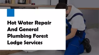 Hot Water Repair And General Plumbing Forest Lodge Services