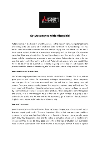 get automated with mitsubishi