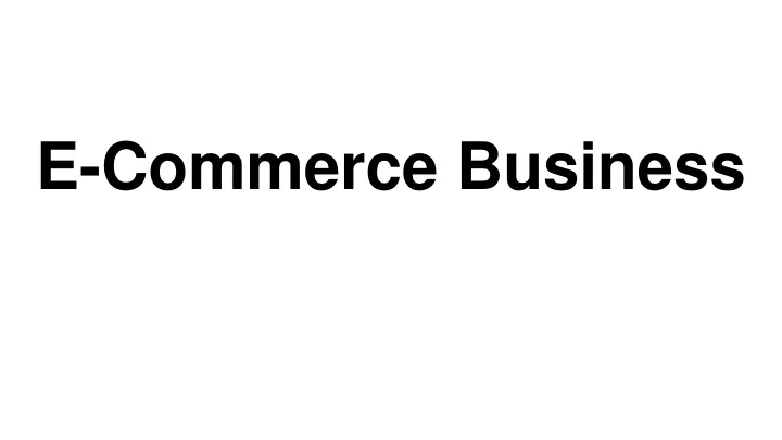 e commerce business
